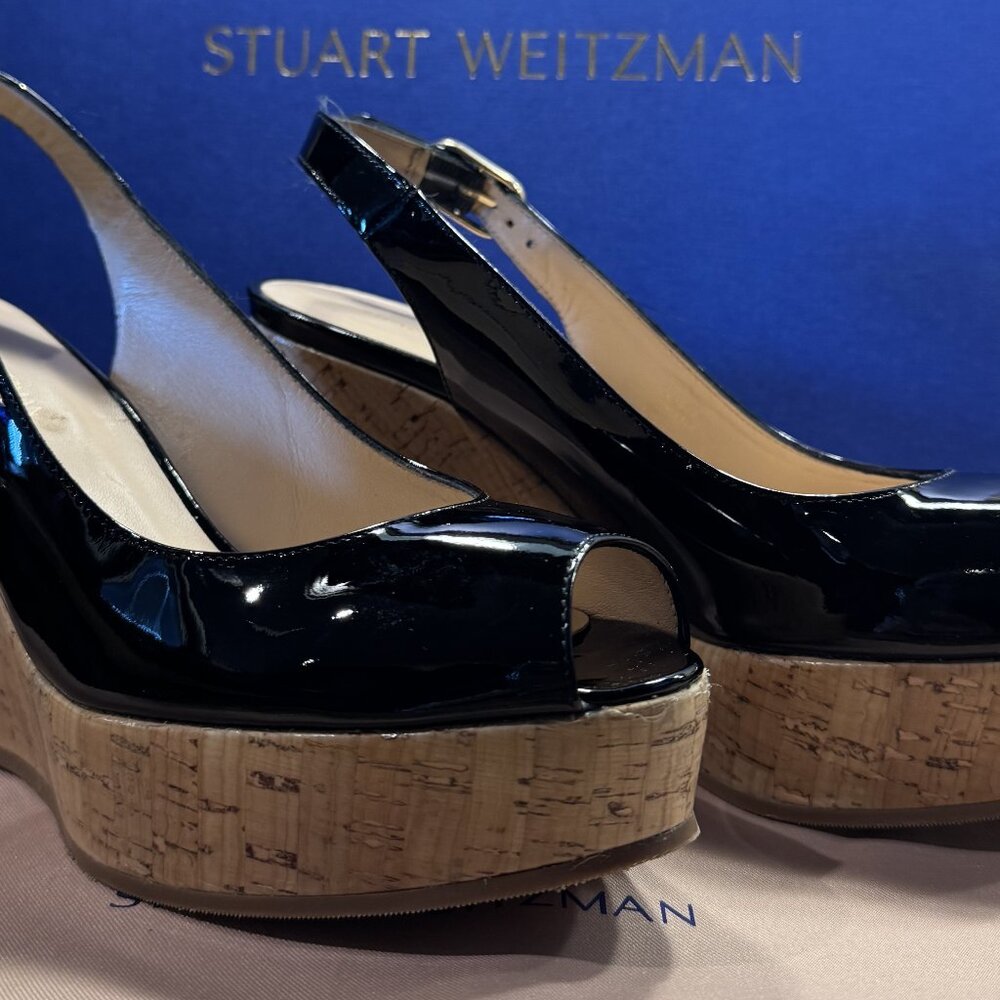 Stewart Weitzman Cork Platform Sandals - Available in Black &/or Tan